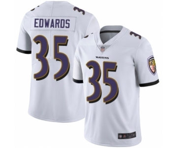 Youth Baltimore Ravens #35 Gus Edwards White Vapor Untouchable Limited Player Football Jersey