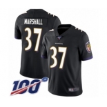 Youth Baltimore Ravens #37 Iman Marshall Black Alternate Vapor Untouchable Limited Player 100th Season Football Jersey