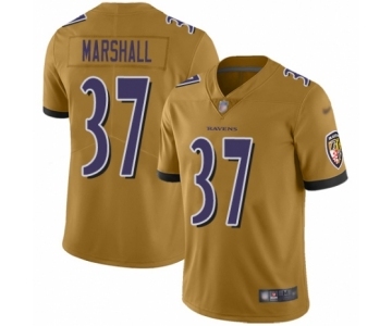 Youth Baltimore Ravens #37 Iman Marshall Limited Gold Inverted Legend Football Jersey