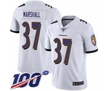 Youth Baltimore Ravens #37 Iman Marshall White Vapor Untouchable Limited Player 100th Season Football Jersey