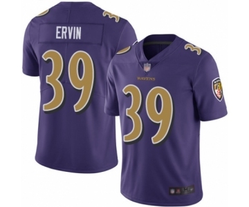 Youth Baltimore Ravens #39 Tyler Ervin Limited Purple Rush Vapor Untouchable Football Jersey