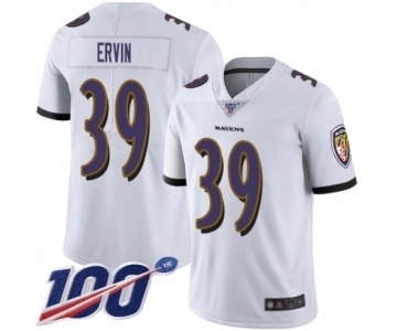 Youth Baltimore Ravens #39 Tyler Ervin White Vapor Untouchable Limited Player 100th Season Football Jersey