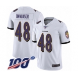 Youth Baltimore Ravens #48 Patrick Onwuasor White Vapor Untouchable Limited Player 100th Season Football Jersey