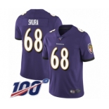 Youth Baltimore Ravens #68 Matt Skura Purple Team Color Vapor Untouchable Limited Player 100th Season Football Jersey