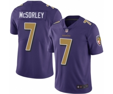 Youth Baltimore Ravens #7 Trace McSorley Limited Purple Rush Vapor Untouchable Football Jersey