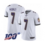 Youth Baltimore Ravens #7 Trace McSorley White Vapor Untouchable Limited Player 100th Season Football Jersey