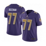 Youth Baltimore Ravens #77 Bradley Bozeman Limited Purple Rush Vapor Untouchable Football Jersey