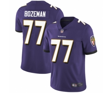 Youth Baltimore Ravens #77 Bradley Bozeman Purple Team Color Vapor Untouchable Limited Player Football Jersey