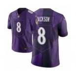 Youth Baltimore Ravens #8 Lamar Jackson Limited Purple City Edition Football Jersey