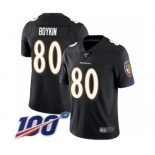 Youth Baltimore Ravens #80 Miles Boykin Black Alternate Vapor Untouchable Limited Player 100th Season Football Jersey