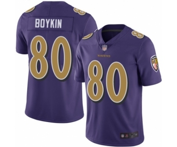 Youth Baltimore Ravens #80 Miles Boykin Limited Purple Rush Vapor Untouchable Football Jersey