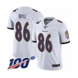 Youth Baltimore Ravens #86 Nick Boyle White Vapor Untouchable Limited Player 100th Season Football Jersey