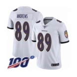 Youth Baltimore Ravens #89 Mark Andrews White Vapor Untouchable Limited Player 100th Season Football Jersey