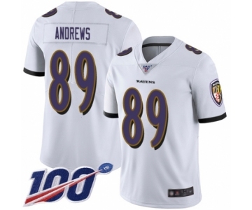 Youth Baltimore Ravens #89 Mark Andrews White Vapor Untouchable Limited Player 100th Season Football Jersey