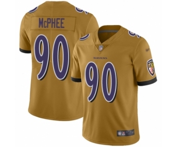 Youth Baltimore Ravens #90 Pernell McPhee Limited Gold Inverted Legend Football Jersey