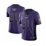 Youth Baltimore Ravens #91 Shane Ray Limited Purple Rush Drift Fashion Football Jersey