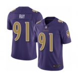 Youth Baltimore Ravens #91 Shane Ray Limited Purple Rush Vapor Untouchable Football Jersey