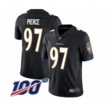 Youth Baltimore Ravens #97 Michael Pierce Black Alternate Vapor Untouchable Limited Player 100th Season Football Jersey