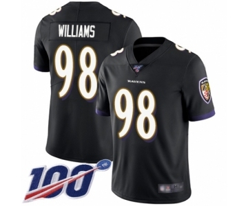 Youth Baltimore Ravens #98 Brandon Williams Black Alternate Vapor Untouchable Limited Player 100th Season Football Jersey