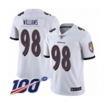 Youth Baltimore Ravens #98 Brandon Williams White Vapor Untouchable Limited Player 100th Season Football Jersey