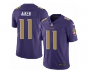 Youth Nike Baltimore Ravens #11 Kamar Aiken Limited Purple Rush NFL Jersey