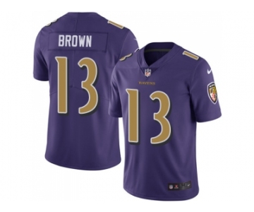 Youth Nike Baltimore Ravens #13 John Brown Purple Stitched NFL Limited Rush Jersey