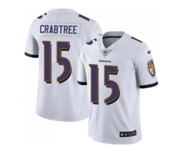 Youth Nike Baltimore Ravens #15 Michael Crabtree White Stitched NFL Vapor Untouchable Limited Jersey