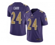 Youth Nike Baltimore Ravens #24 Brandon Carr Limited Purple Rush NFL Jersey