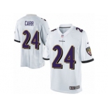 Youth Nike Baltimore Ravens #24 Brandon Carr Limited White NFL Jersey