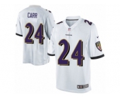 Youth Nike Baltimore Ravens #24 Brandon Carr Limited White NFL Jersey