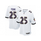 Youth Nike Baltimore Ravens #25 Tavon Young Game White NFL Jersey