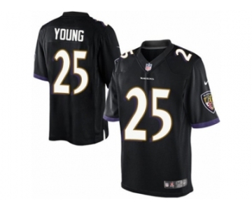 Youth Nike Baltimore Ravens #25 Tavon Young Limited Black Alternate NFL Jersey