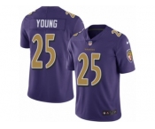 Youth Nike Baltimore Ravens #25 Tavon Young Limited Purple Rush NFL Jersey