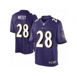 Youth Nike Baltimore Ravens #28 Terrance West Limited Purple Team Color NFL Jersey