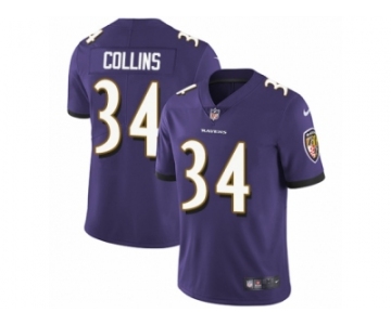 Youth Nike Baltimore Ravens #34 Alex Collins Purple Team Color Vapor Untouchable Limited Player NFL Jersey