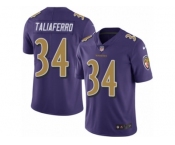 Youth Nike Baltimore Ravens #34 Lorenzo Taliaferro Limited Purple Rush NFL Jersey