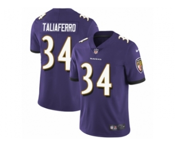 Youth Nike Baltimore Ravens #34 Lorenzo Taliaferro Vapor Untouchable Limited Purple Team Color NFL Jersey