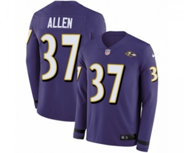 Youth Nike Baltimore Ravens #37 Javorius Allen Limited Purple Therma Long Sleeve NFL Jersey