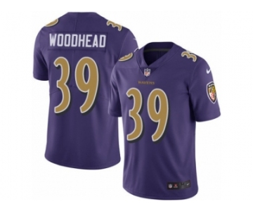 Youth Nike Baltimore Ravens #39 Danny Woodhead Limited Purple Rush NFL Jersey