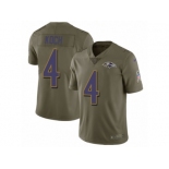 Youth Nike Baltimore Ravens #4 Sam Koch Limited Olive 2017 Salute to Service NFL Jersey