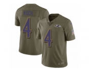 Youth Nike Baltimore Ravens #4 Sam Koch Limited Olive 2017 Salute to Service NFL Jersey