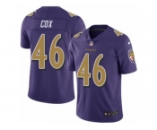 Youth Nike Baltimore Ravens #46 Morgan Cox Limited Purple Rush NFL Jersey