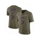 Youth Nike Baltimore Ravens #5 Joe Flacco Limited Olive 2017 Salute to Service NFL Jersey