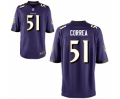 Youth Nike Baltimore Ravens #51 Kamalei Correa Purple Team Color NFL Jersey