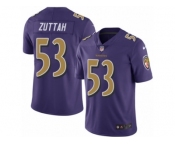 Youth Nike Baltimore Ravens #53 Jeremy Zuttah Limited Purple Rush NFL Jersey