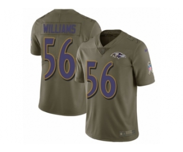 Youth Nike Baltimore Ravens #56 Tim Williams Limited Olive 2017 Salute to Service NFL Jersey