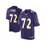 Youth Nike Baltimore Ravens #72 Alex Lewis Limited Purple Team Color NFL Jersey