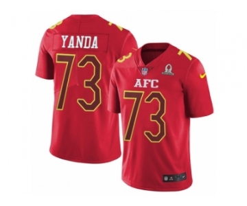 Youth Nike Baltimore Ravens #73 Marshal Yanda Limited Red 2017 Pro Bowl NFL Jersey