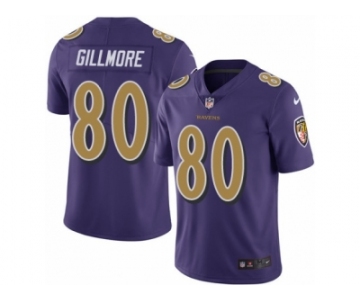 Youth Nike Baltimore Ravens #80 Crockett Gillmore Limited Purple Rush NFL Jersey