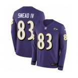 Youth Nike Baltimore Ravens #83 Willie Snead IV Limited Purple Therma Long Sleeve NFL Jersey